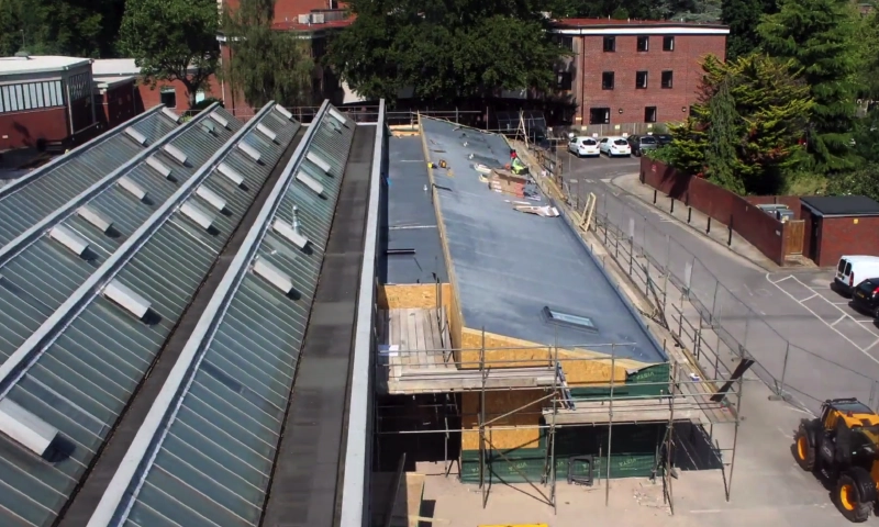 Step 5: Single Ply Roof Membrane Applied Step 5: Single Ply Roof Membrane Applied